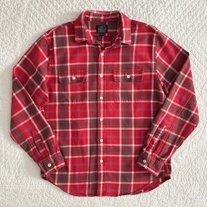 J. Crew Sporting Goods Outdoor Red Plaid Flannel Shirt Long Sleeve Men’s M